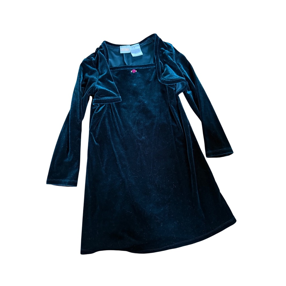 Okie Dokie emerald green‎ velour Christmas holiday girls dress